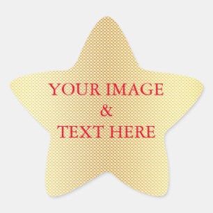 Pegatina En Forma De Estrella Personalizado personalizado Su propia foto y texto
