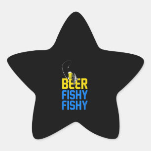 Pegatina En Forma De Estrella Pesca Cerveza Pescador Pescador Pescador Amor Bebe