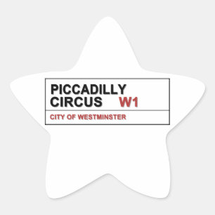 Pegatina En Forma De Estrella Piccadilly Circus London
