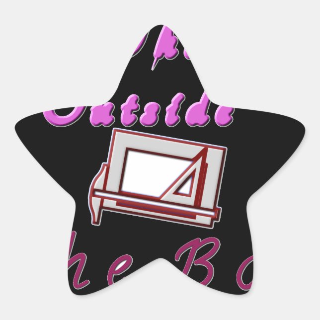 Pegatina En Forma De Estrella Pienso fuera de la caja: Diseño creativo (Anverso)