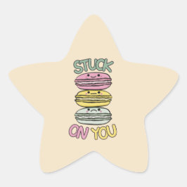 Pegatina En Forma De Estrella Pila de Macarons Kawaii Adorables
