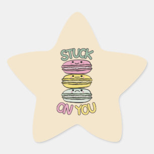 Pegatina En Forma De Estrella Pila de Macarons Kawaii Adorables