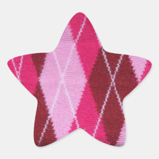 Pegatina En Forma De Estrella Pink Argyle Coziness