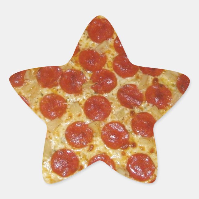 Pegatina En Forma De Estrella Pizza (Anverso)