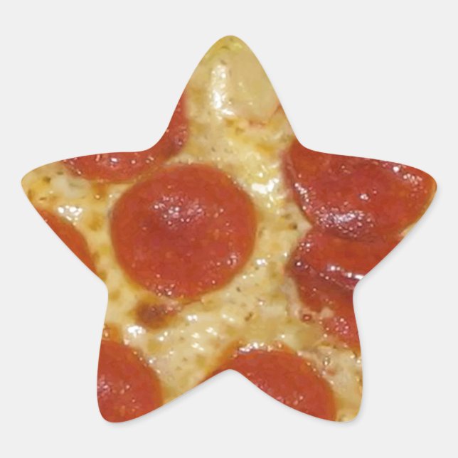 Pegatina En Forma De Estrella pizza grande de pepperoni (Anverso)