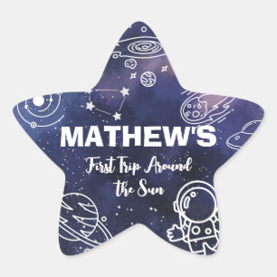 Pegatina En Forma De Estrella Planetas del espacio exterior Astronauta Primer ni