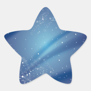 Pegatina En Forma De Estrella Plantilla azul de la noche estrellada