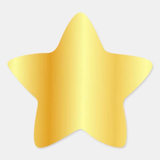 Pegatina En Forma De Estrella Plantilla en blanco con aspecto de oro personaliza (Anverso)