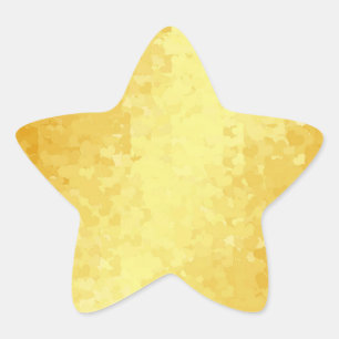Pegatina En Forma De Estrella Plantilla en blanco de corazones con aspecto dorad