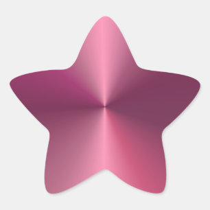 Pegatina En Forma De Estrella Plantilla Rosa Tendencia Moderna Mirada Metálica E