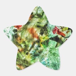 Pegatina En Forma De Estrella Plástico reciclado de plástico blanco abstracto de