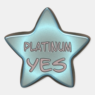 Pegatina En Forma De Estrella Platino Sí