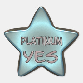 Pegatina En Forma De Estrella Platino Sí
