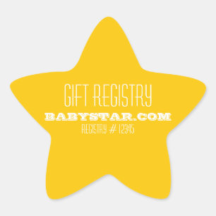PEGATINA EN FORMA DE ESTRELLA POCO PEGATINA DEL REGISTRO DE BABY SHOWER DE LA