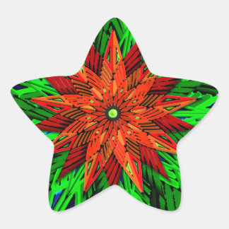 Pegatina En Forma De Estrella Poinsettia (Pegatinas de la forma de las estrellas