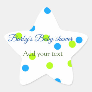 Pegatina En Forma De Estrella Polka verde azul puntos de la ducha bebé agregar t