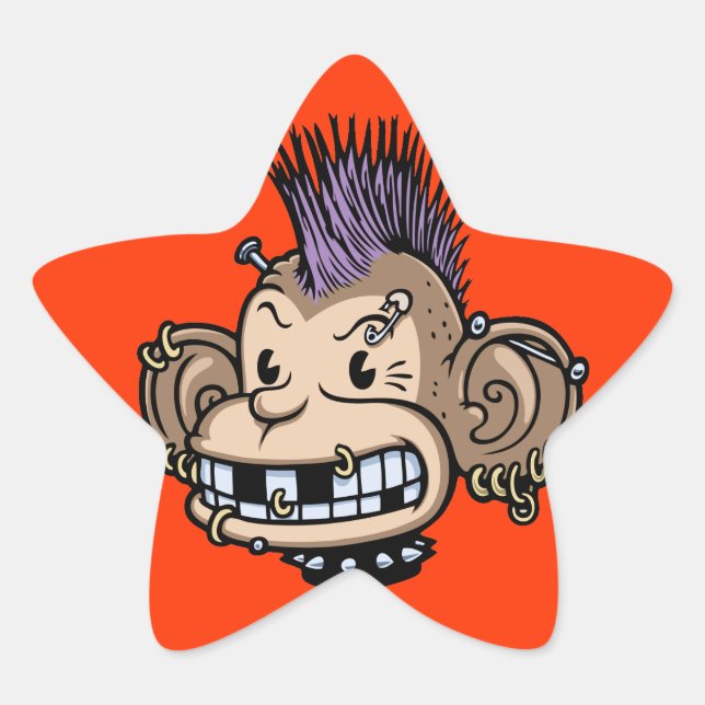 Pegatina En Forma De Estrella Ponkey (Anverso)