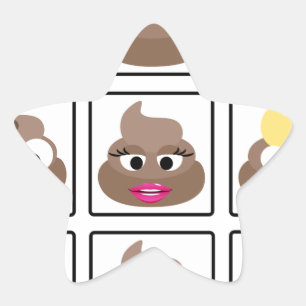 Pegatina En Forma De Estrella Poop Many Faces