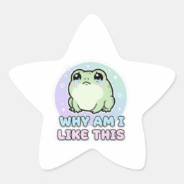 Pegatina En Forma De Estrella Por qué soy como esta pegatina de rana linda Emoci