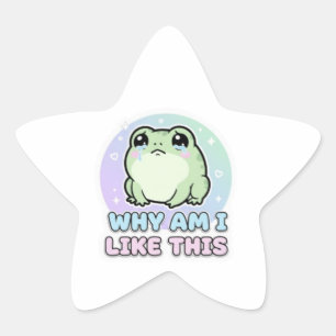 Pegatina En Forma De Estrella Por qué soy como esta pegatina de rana linda Emoci