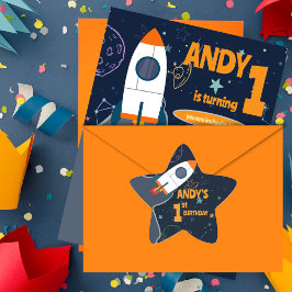 Pegatina En Forma De Estrella Primer partido de cumpleaños del espacio ultraterr