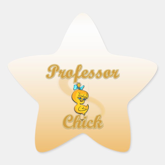 Pegatina En Forma De Estrella Profesor Chick (Anverso)