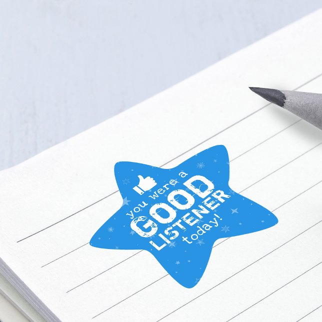 Pegatina En Forma De Estrella Profesor de buena escucha de comentarios positivos (Positive Feedback Good Listener Teacher Star Sticker)