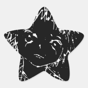 Pegatina En Forma De Estrella proyecto negro diario del manga del animado