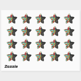 Pegatina En Forma De Estrella Psychedelic Patterns