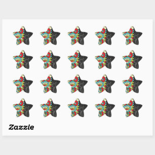 Pegatina En Forma De Estrella Psychedelic Patterns