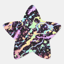Pegatina En Forma De Estrella punto extremo de salpicadura de tinta arco iris: