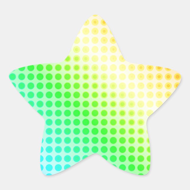 Pegatina En Forma De Estrella Puntos del arco iris (Anverso)
