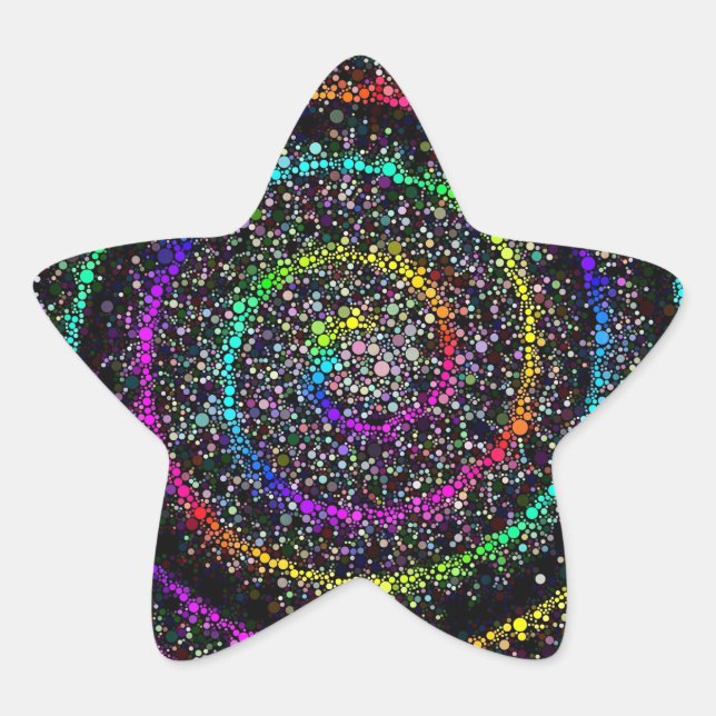 Pegatina En Forma De Estrella Puntos en espiral (Anverso)