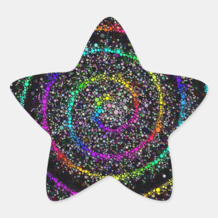 Pegatina En Forma De Estrella Puntos en espiral