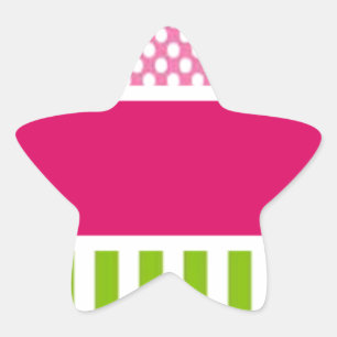 Pegatina En Forma De Estrella puntos rosados personalizados
