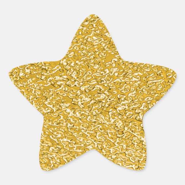 Pegatina En Forma De Estrella PURE GOLD Splatt Pattern + tu texto / foto (Anverso)