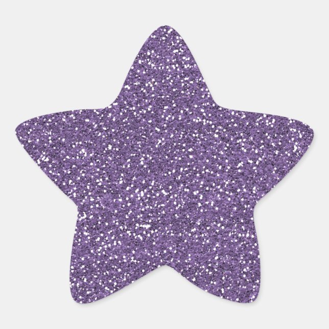Pegatina En Forma De Estrella Purple Faux Purpurina (Anverso)