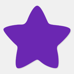 Pegatina En Forma De Estrella Púrpura Intenso Sólido en Blanco
