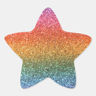 Pegatina En Forma De Estrella Purpurina arcoiris