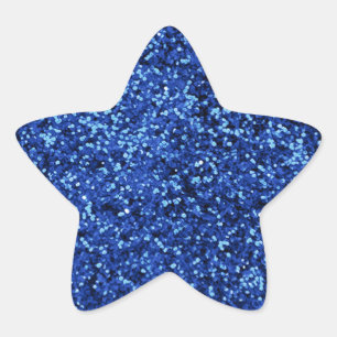 Pegatina En Forma De Estrella Purpurina azul