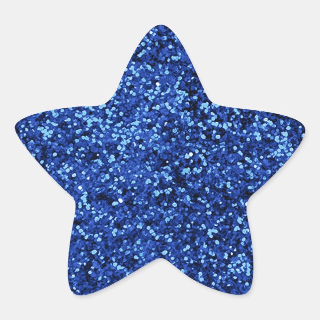 Pegatina En Forma De Estrella Purpurina azul (Anverso)