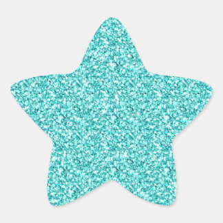 Pegatina En Forma De Estrella Purpurina azul de Fun Aqua Impreso