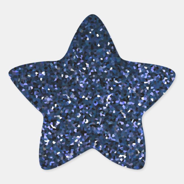 Pegatina En Forma De Estrella Purpurina azul Sparkle Sparkly Pattern Celebracion (Anverso)