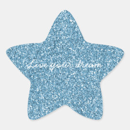 Pegatina En Forma De Estrella Purpurina azul turquesa