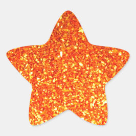 Pegatina En Forma De Estrella Purpurina brillante anaranjado
