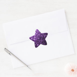 Pegatina En Forma De Estrella Purpurina brillante falsa de color púrpura oscuro