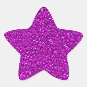 Pegatina En Forma De Estrella purpurina brillante rosa caliente