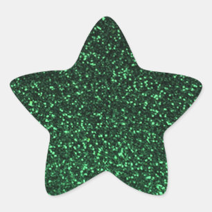 Pegatina En Forma De Estrella Purpurina brillante verde negro
