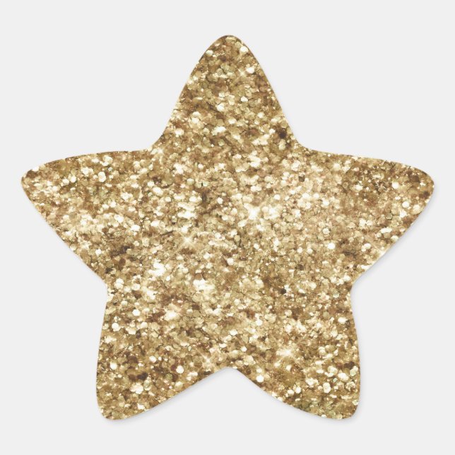 Pegatina En Forma De Estrella Purpurina de Confetti Gold (Anverso)