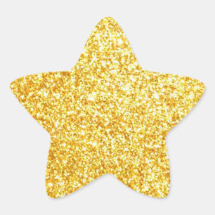 Pegatina En Forma De Estrella Purpurina de oro elegante y elegante